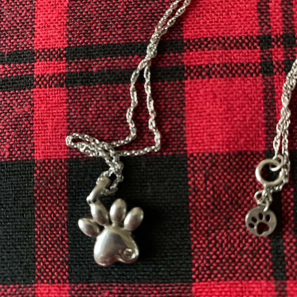 18 in pet paw with diamond accent . SS
